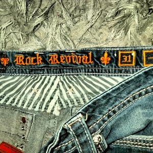 Rock revival blue jeans